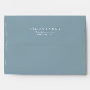 elegant dusty blue wedding envelope