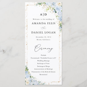 Elegant Dusty Blue Wedding Program