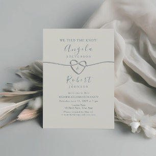 Elegant Dusty Blue Wedding Reception Invitation