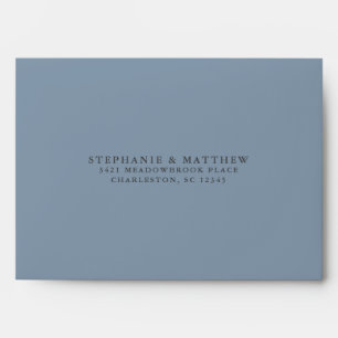 Elegant Dusty Blue Wedding Return Address Chic  Envelope