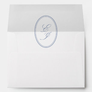 Elegant Dusty Blue Wedding Return Address Envelope
