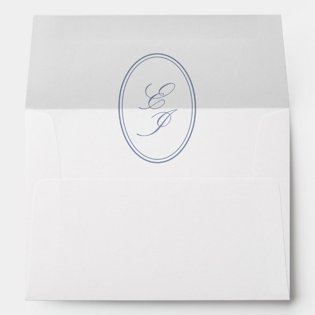 Elegant Dusty Blue Wedding Return Address Envelope (Creator Uploaded)