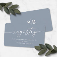 Elegant Dusty Blue Wedding Shower Gift Registry