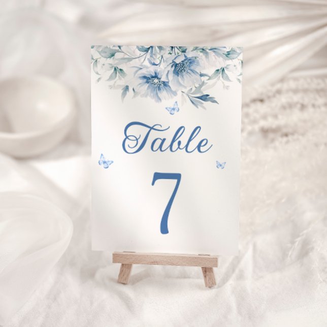 Elegant Dusty Blue Wedding Table Number (Creator Uploaded)