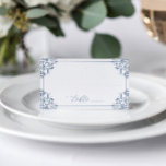 Elegant Dusty Blue Wedding Vintage Classic Place Card<br><div class="desc">Elegant Dusty Blue Wedding Place Cards: These beautiful wedding place cards are perfect for a classy and sophisticated dusty blue wedding. See more products below to view my entire elegant dusty blue wedding collection.</div>