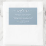 Elegant Dusty Blue Wedding Welcome Gift Sticker<br><div class="desc">Elegant Dusty Blue Wedding Welcome Gift Stickers</div>