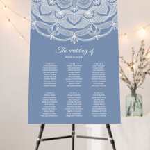 Elegant dusty blue white lace mandala classic