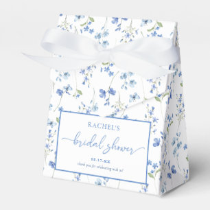 Elegant Dusty Blue Wildflower Bridal Shower Favor Box