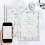 Elegant Dusty Blue Wildflowers Watercolor Wedding Invitation<br><div class="desc">Planning a garden wedding? You're in luck! Our Elegant Dusty Blue Wildflowers Watercolor Garden Wedding Invitation is the perfect finishing touch for your special day. Featuring beautiful dusty blue watercolor wildflowers and botanical greenery entwined with an elegant dusty blue border, these invitations set the tone for your outdoor nuptials. Add...</div>