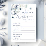 Elegant Dusty Blue Winter Foliage Advice & Wises<br><div class="desc">Elegant Dusty Blue Winter Foliage Advice Card.
Personalize with the bride to be's name and date of shower. 
For further customization,  please click the "customize further" link. If you need help,  contact me please.</div>