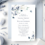Elegant Dusty Blue Winter Wedding Ceremony Program<br><div class="desc">For further customization,  please click the "customize further" link and use our design tool to modify this template. If you prefer Thicker papers / Matte Finish,  you may consider to choose the Matte Paper Type. 
 If you need help or matching items,  please contact me.</div>