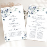 Elegant Dusty Blue Winter Wedding Ceremony Program<br><div class="desc">For further customization,  please click the "customize further" link and use our design tool to modify this template. If you prefer Thicker papers / Matte Finish,  you may consider to choose the Matte Paper Type. 
 If you need help or matching items,  please contact me.</div>