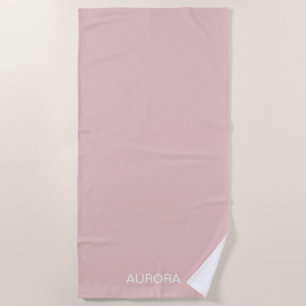 Elegant Dusty Blush Personalized Name - Beach Towel
