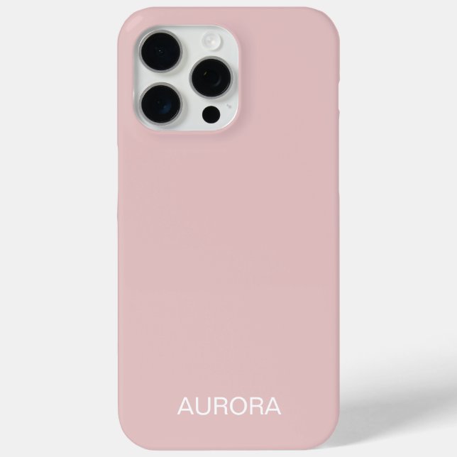 Elegant Dusty Blush Personalized Name -  Case-Mate iPhone Case (Back)