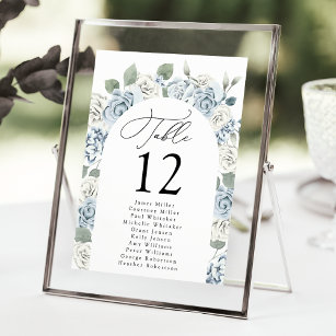 Elegant Dusty Floral Table Number Seating Chart