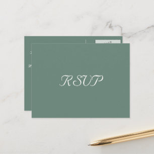 Elegant Dusty Green Party Wedding Response RSVP Postcard
