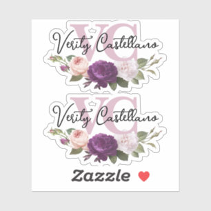 Elegant Dusty Mauve Floral Personal Name Logo 2-Up