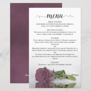 Elegant Dusty Mauve Rose Budget Wedding Menu