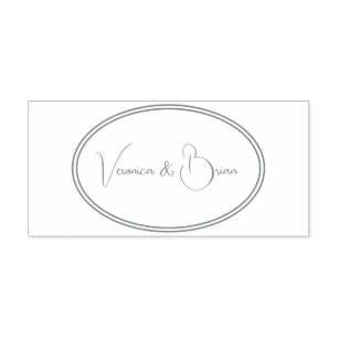 Elegant Dusty Navy Blue Collection bride and groom Self-inking Stamp