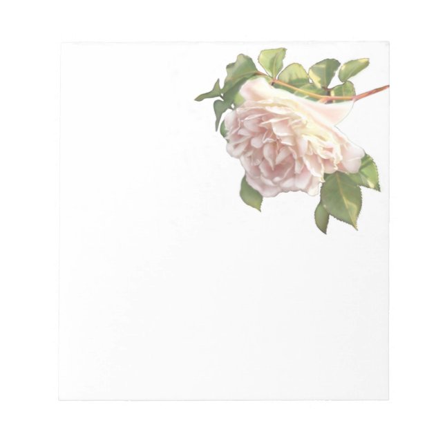 Elegant dusty peachy orange white floral rose notepad (Front)