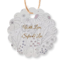 Elegant Dusty Pink Grey Hand Drawn Floral