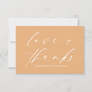 Elegant Dusty Pink Love and Thanks Script Wedding Thank You Card