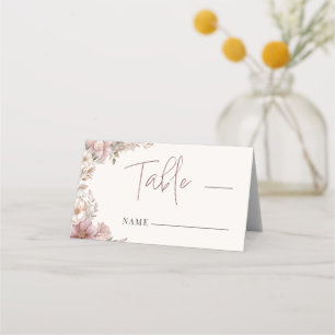 Elegant Dusty Pink Magnolia Table Number Place Card