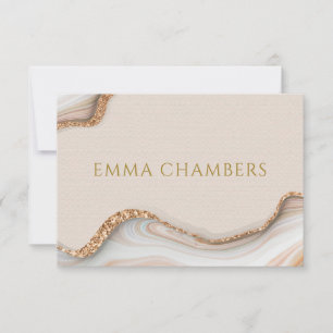 Elegant Dusty Pink Marble Agate Personalized Card
