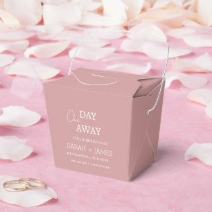 Elegant Dusty Pink One Day Away Rehearsal Dinner Favor Box