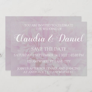 Elegant dusty pink peony floral wedding invitation