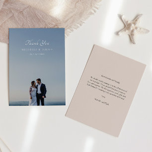 Elegant Dusty Pink Photo Wedding Thank You Cards