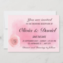 Elegant dusty pink rose floral save the date 