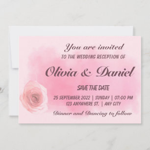 Elegant dusty pink rose floral save the date