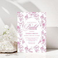Elegant Dusty Pink Toile Roses Bridal Shower