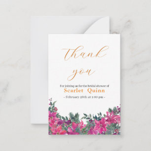 Elegant dusty pink watercolor Floral bridal shower Card