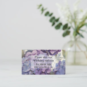Elegant dusty purple blue watercolor hydrangeas  enclosure card