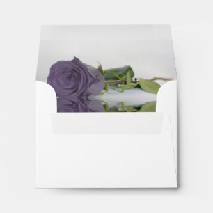 Elegant Dusty Purple Rose Inside Wedding RSVP Envelope