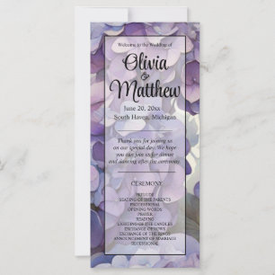 Elegant dusty purple watercolor floral program