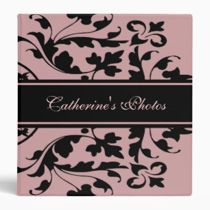 Elegant Dusty Rose and Black Avery Binder