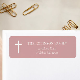 Elegant Dusty Rose Baptism Address