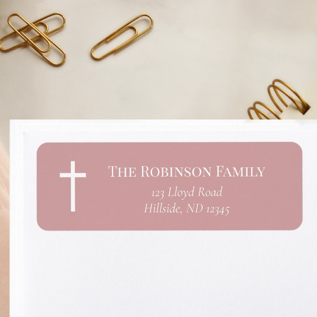 Elegant Dusty Rose Baptism Address (Creator Uploaded)
