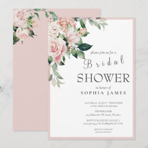 Elegant Dusty Rose Blush Peony Bridal Shower  Invitation