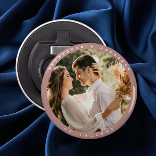 Elegant Dusty Rose Blush Photo Wedding Favour Bottle Opener