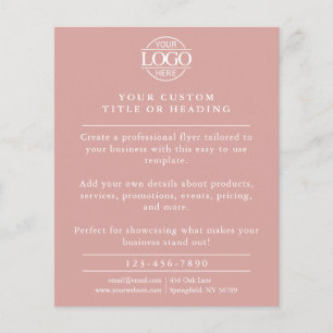 Elegant Dusty Rose Business Logo Promotional Flyer