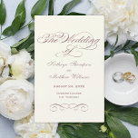 Elegant Dusty Rose Calligraphy Wedding Programs<br><div class="desc">Elegant dusty rose / mauve pink and ivory wedding ceremony programs include a flourished monogram with vintage calligraphy script and scroll design accents.  Personalize the custom text for your bridal party,  ceremony information,  and thank you message. Note: these text weight paper programs arrive flat and require folding to assemble.</div>
