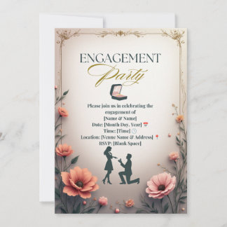 Elegant Dusty Rose Engagement Party Invitation