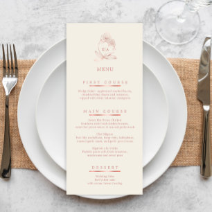 Elégant Dusty Rose et Ivory Orchid Mariage Menu