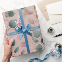 Elegant Dusty Rose Eucalyptus Watercolor Pattern