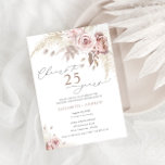 Elegant Dusty Rose Floral 25th Wedding Anniversary Invitation<br><div class="desc">Elegant Dusty Rose Floral 25th Wedding Anniversary Invitation. Matching items are available.</div>