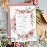 Elegant Dusty Rose Floral Bridesmaids Luncheon Invitation<br><div class="desc">Featuring pretty dusty rose floral flowers,  this chic bridesmaids luncheon invitation can be personalized with your special celebration event information,  with a dusty rose background on the reverse. Designed by Thisisnotme©</div>